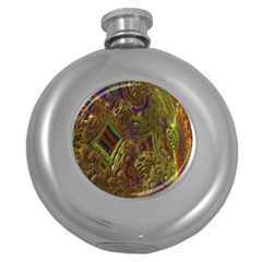 Fractal Virtual Abstract Round Hip Flask (5 Oz)