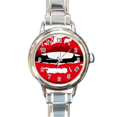 Sexy Lips Round Italian Charm Watch by StarvingArtisan