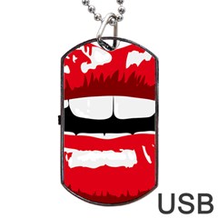 Sexy Lips Dog Tag Usb Flash (two Sides) by StarvingArtisan