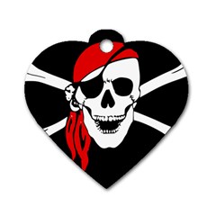 Pirate Skull Dog Tag Heart (two Sides) by StarvingArtisan