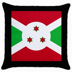 Flag of Burundi Throw Pillow Case (Black)