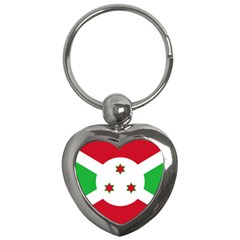 Flag of Burundi Key Chains (Heart) 