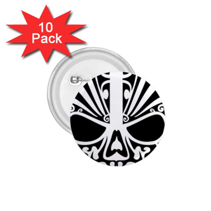 Tribal Sugar Skull 1.75  Buttons (10 pack)