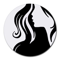 Long Haired Sexy Woman  Round Mousepads