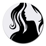 Long Haired Sexy Woman  Round Mousepads Front