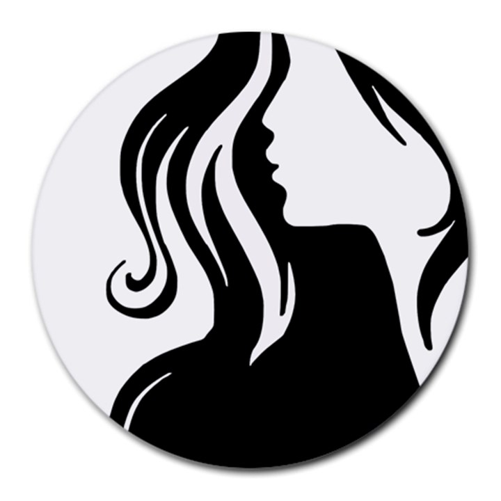 Long Haired Sexy Woman  Round Mousepads