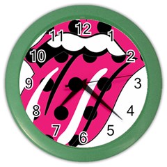 Pink Tongue Color Wall Clocks by StarvingArtisan