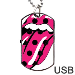 Pink Tongue Dog Tag Usb Flash (one Side) by StarvingArtisan