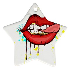 Bit Your Tongue Ornament (star) by StarvingArtisan