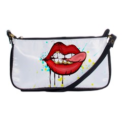 Bit Your Tongue Shoulder Clutch Bags by StarvingArtisan