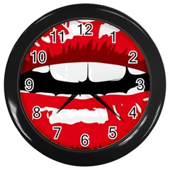 Sexy Mouth  Wall Clocks (black) by StarvingArtisan