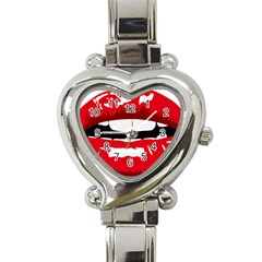 Sexy Mouth  Heart Italian Charm Watch by StarvingArtisan