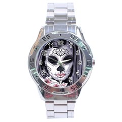 Sugar Skull Stainless Steel Analogue Watch by StarvingArtisan