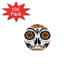Sugar Skull 1  Mini Buttons (100 Pack)  by StarvingArtisan