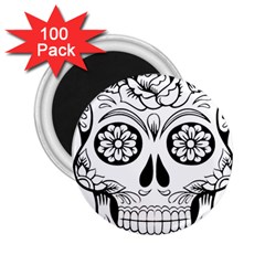 Sugar Skull 2 25  Magnets (100 Pack)  by StarvingArtisan