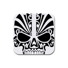 Tribal Sugar Skull Rubber Square Coaster (4 Pack)  by StarvingArtisan