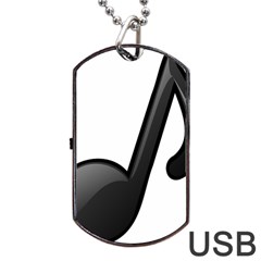 Music Note  Dog Tag Usb Flash (two Sides) by StarvingArtisan