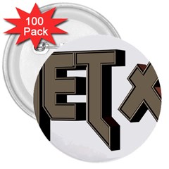 Heavy Metal  3  Buttons (100 Pack) 