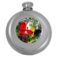 Bow Of Scorpio Before A Butterfly 2 Round Hip Flask (5 Oz) by bestdesignintheworld