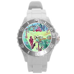 Trail 1 Round Plastic Sport Watch (l) by bestdesignintheworld