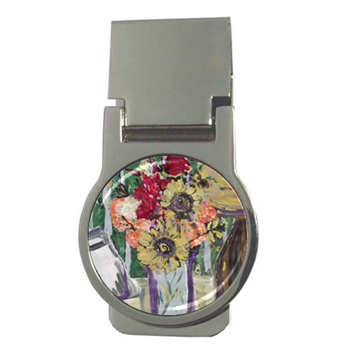 Sunflowers And Lamp Money Clips (Round) 