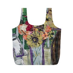 Sunflowers And Lamp Full Print Recycle Bags (m)  by bestdesignintheworld