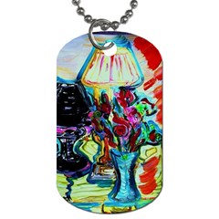 Still Life With Two Lamps Dog Tag (one Side) by bestdesignintheworld