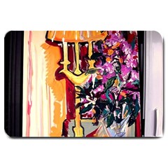 Still Life With Lamps And Flowers Large Doormat  by bestdesignintheworld