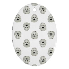 Angry Theater Mask Pattern Oval Ornament (two Sides) by dflcprints