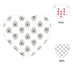 Angry Theater Mask Pattern Playing Cards (heart)  by dflcprints