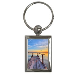 Sunset Lake Beautiful Nature Key Chains (rectangle)  by Modern2018