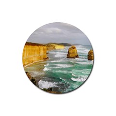 Coastal Landscape Rubber Round Coaster (4 Pack)  by Modern2018