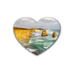 Coastal Landscape Rubber Coaster (heart)  by Modern2018