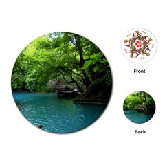 Backgrounds List Of Lake Background Beautiful Waterfalls Nature Playing Cards (round)  by Modern2018