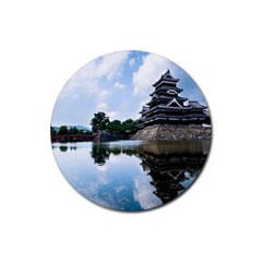 Beautiful Pagoda On Lake Nature Wallpaper Rubber Coaster (round) 
