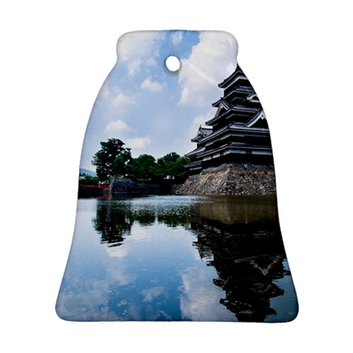 Beautiful Pagoda On Lake Nature Wallpaper Bell Ornament (Two Sides)