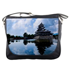 Beautiful Pagoda On Lake Nature Wallpaper Messenger Bags by Modern2018