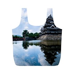 Beautiful Pagoda On Lake Nature Wallpaper Full Print Recycle Bags (m)  by Modern2018