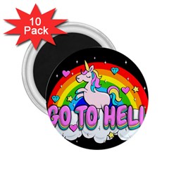 Go To Hell - Unicorn 2 25  Magnets (10 Pack)  by Valentinaart