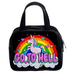 Go To Hell - Unicorn Classic Handbags (2 Sides) by Valentinaart
