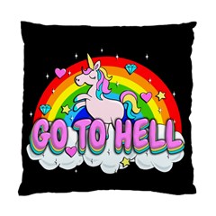 Go To Hell - Unicorn Standard Cushion Case (one Side) by Valentinaart