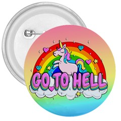 Go To Hell - Unicorn 3  Buttons by Valentinaart