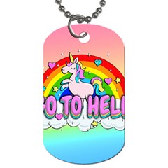 Go To Hell - Unicorn Dog Tag (two Sides) by Valentinaart