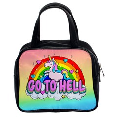 Go To Hell - Unicorn Classic Handbags (2 Sides) by Valentinaart