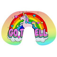 Go To Hell - Unicorn Travel Neck Pillows by Valentinaart