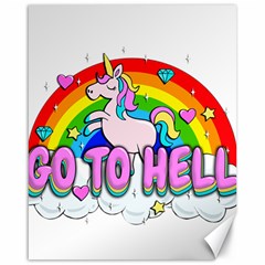 Go To Hell - Unicorn Canvas 16  X 20   by Valentinaart
