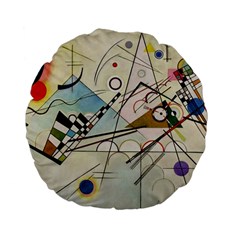 Composition 8 - Vasily Kandinsky Standard 15  Premium Flano Round Cushions by Valentinaart