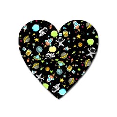 Space Pattern Heart Magnet by Valentinaart