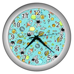 Space Pattern Wall Clocks (Silver) 