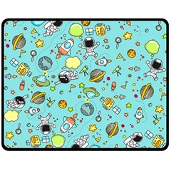 Space Pattern Double Sided Fleece Blanket (Medium) 